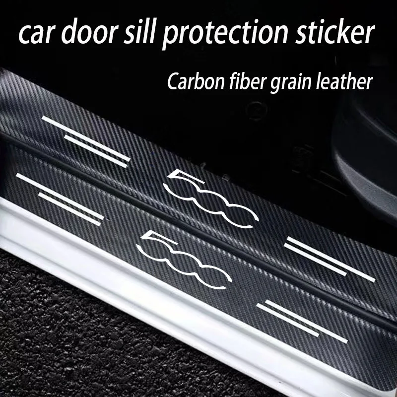 Car Door Sill Guard Plate Threshold Protector Running Entry Board Pedal Cover For FIAT 500 500E 500L 500C 500S 500X Accessories