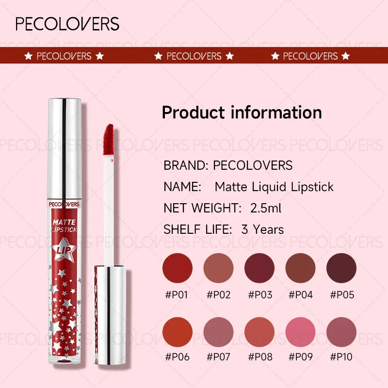 1PC Velvet matte lip gloss for sexy lips, non-stick, silky smooth, nude, perfect Christmas gift, suitable for all skin types