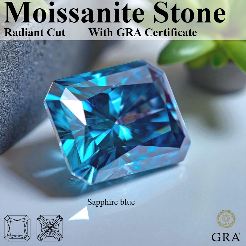 

Top Moissanite Stone Radiant Cut VVS1 Loose Gemstone Beads with Certificate for Advanced Jewelry Making Pass Diamond Tester