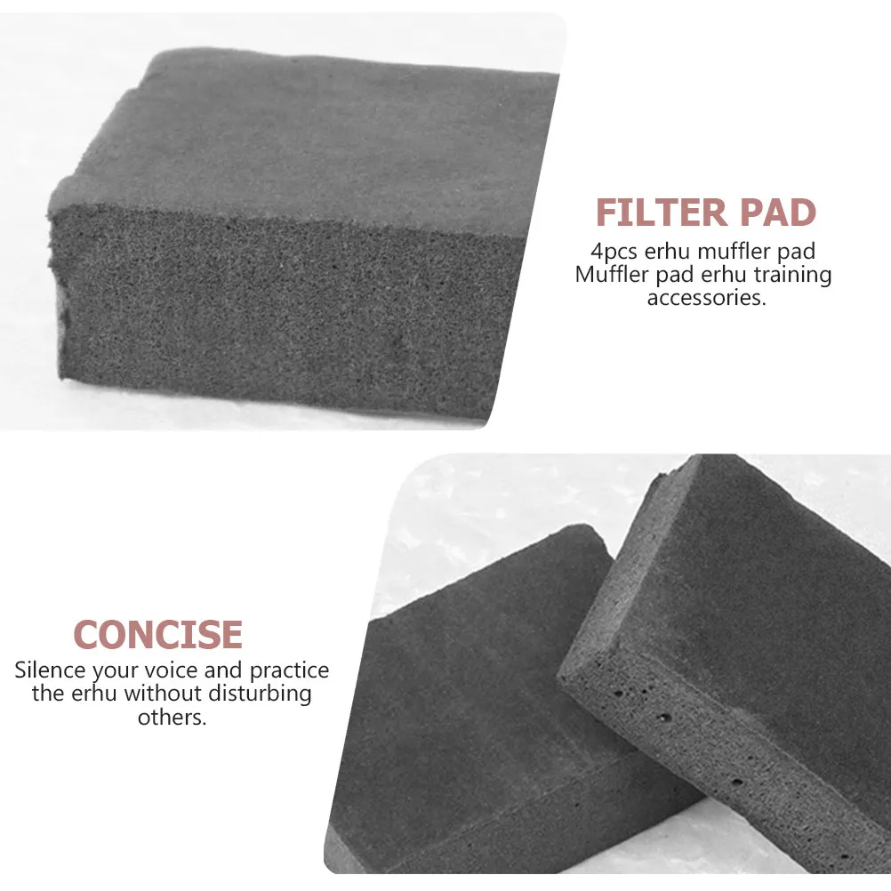 4Pcs Erhu Sordine Sponge Noise Reducer Wear Resistant Comfortable Erhu Practice Mute Soft Sound Filter Pad Musical Accessory