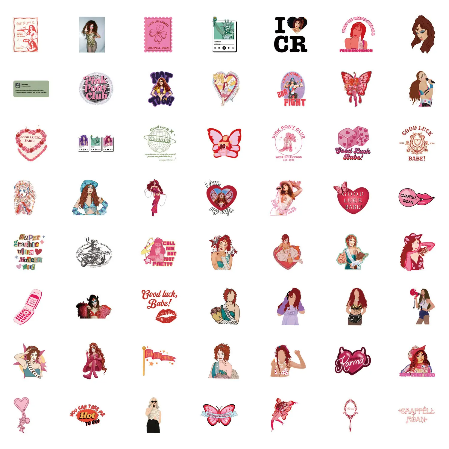 10/55PCS Chappell Roan Hot Zangeres Sticker Cartoon Fun Persoonlijkheid Creatieve Cool Decoratie Graffiti Decoratie Kinderen Speelgoed