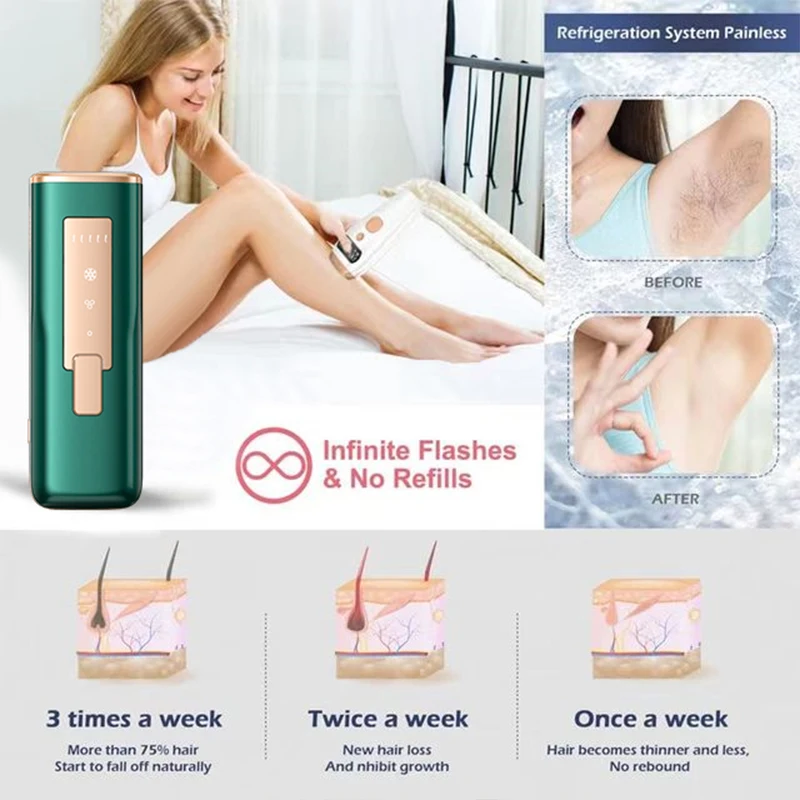 PAKISS Ice IPL Hair Removal for Women and Men Laser Permanent  Face Leg Arm Back Whole Body  Remover FY-B507