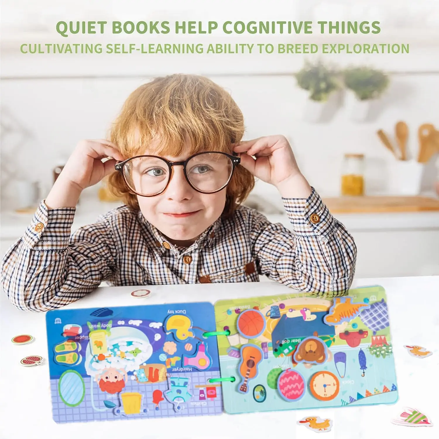 Yeahbo Quiet Book Montessori 2 3 4 5 Ans, Jouet Enfant 3 4 Ans avec 28 D'activités à Thème, Jouet Fille Garcon, Jeux Educatif Enfant Motricité Fine, Jeu Cadeau Anniverssaire Enfants Garçons Filles