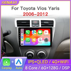 2 Din Android10 Car Stereo Radio For Toyota Vios Yaris 2007 2008-2012 Multimedia Video Player Carplay GPS Navigation With Screen