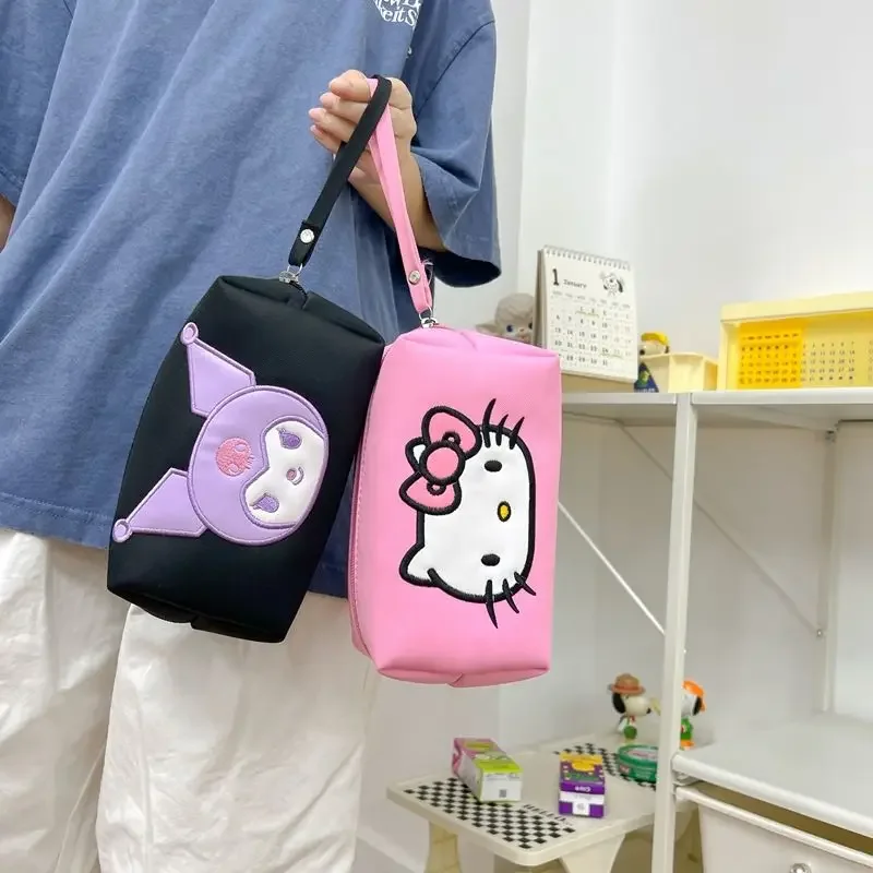 

Sweet Hello Kitty Anime Kawaii Fashion Storage Bag Cute Cartoon Sanrio Ins Holding Makeup Handbag Portable Gifts for Kids