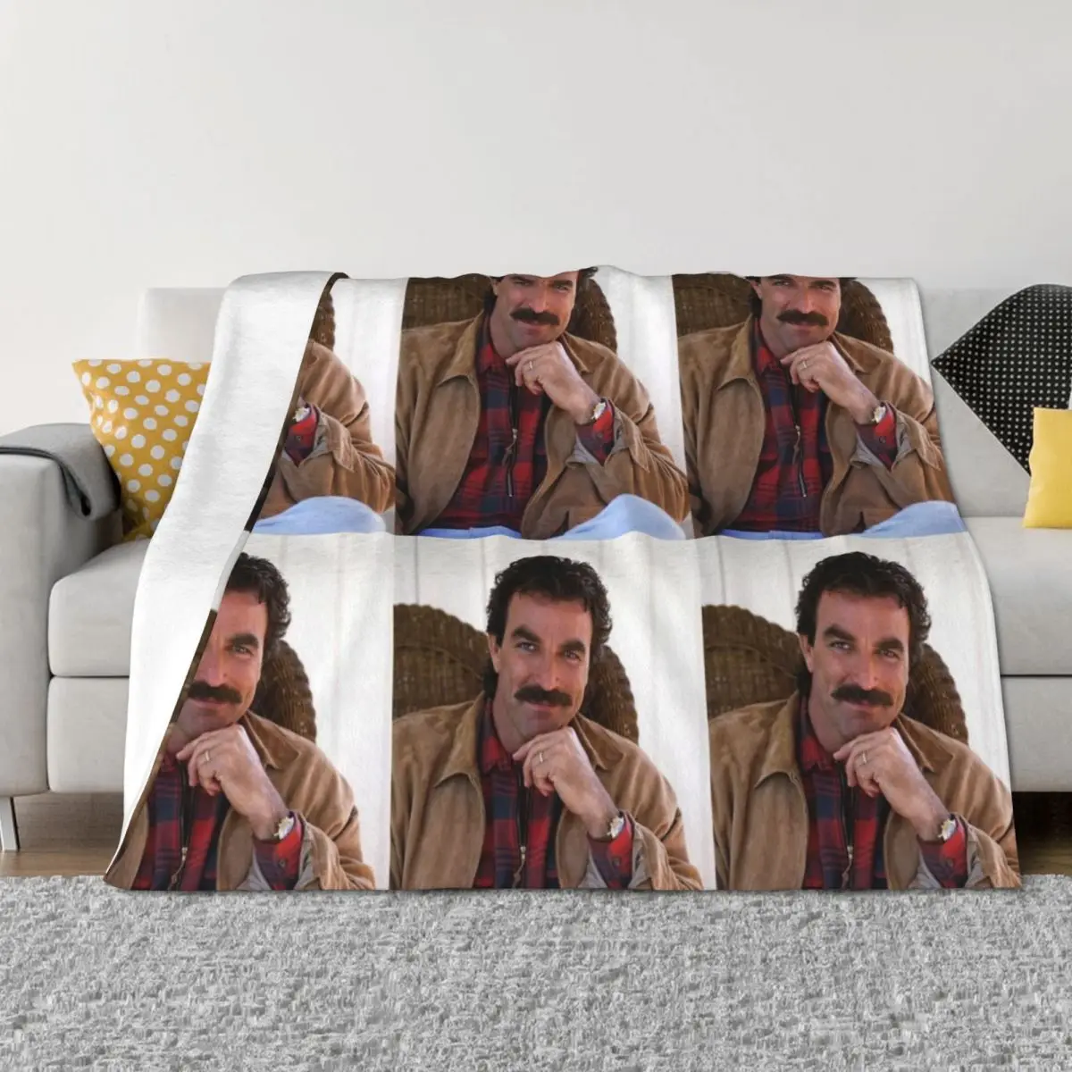 

Tom Selleck handsome Throw Blanket Bed covers Flannels Sofas blankets ands Blankets