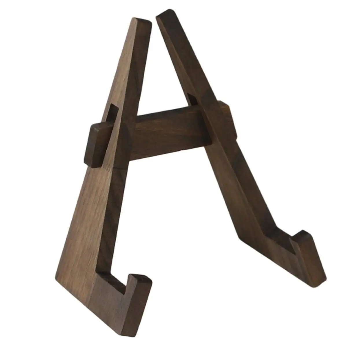 ABJS Wooden Plate Racks, Decorative Display Stands, Showcase Stands, Photo Frame Stands, Cookbook Shelves Walnut Wood Color
