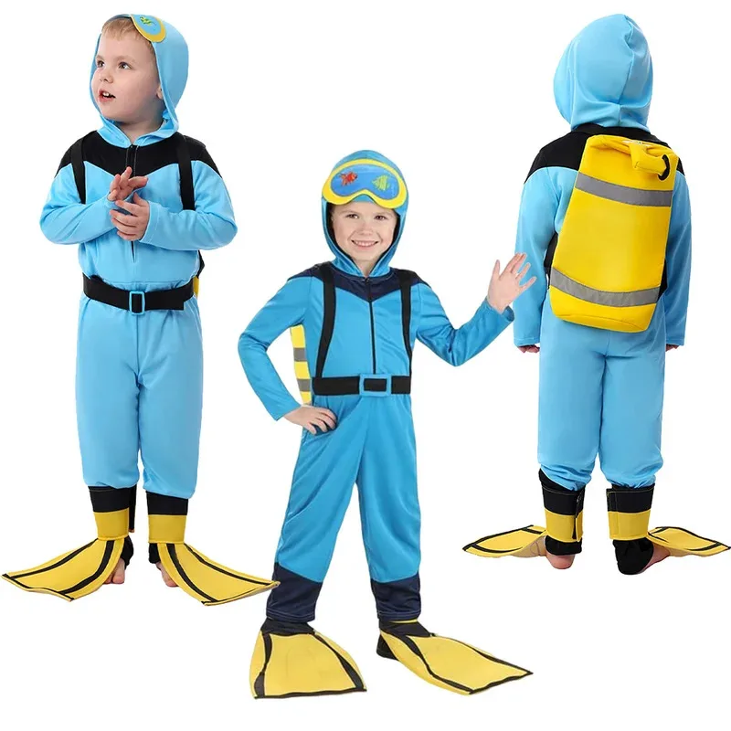 

Kids Children Diving Cosplay Jumpsuit Stage Performance Roleplay For Boys Girls Costume Outfits Halloween Carnival Party Suit