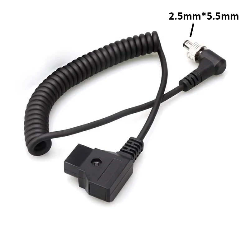 D-TAP B-type to DC2.5 spring wire with lock/without lock elbow BMCC BMPC4K camera power connection cable