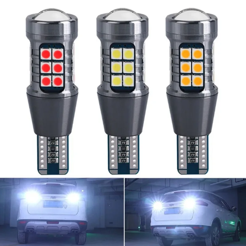 1szt T15 W16W WY16W Canbus LED Żarówka 3030 27SMD Bez błędów Super jasne tylne światło hamowania Światła zapasowe Automatyczne zapasowe Białe Czerwone 12V