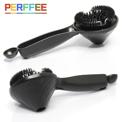 Espresso Machine Cleaning Brush Botton Splash-Proof Funel Tray Coffee Cleaning Brush Espresso Group Brewing Head Cleaning Brush