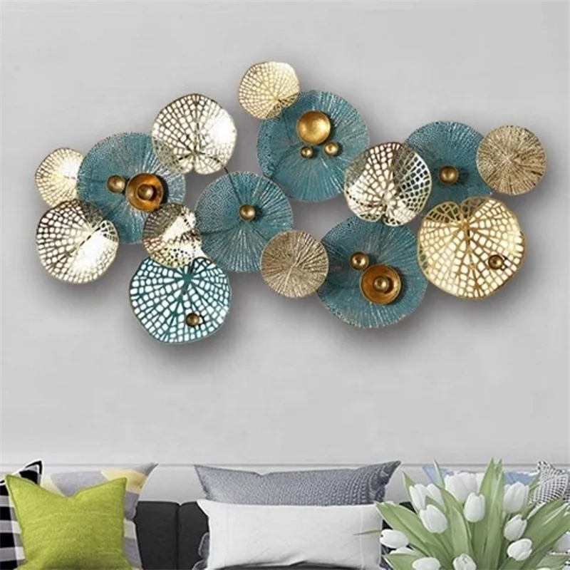 

Vintage Nordic creative metal wall hanging home decoration handmade natural leaves wall art pendant wall decoration
