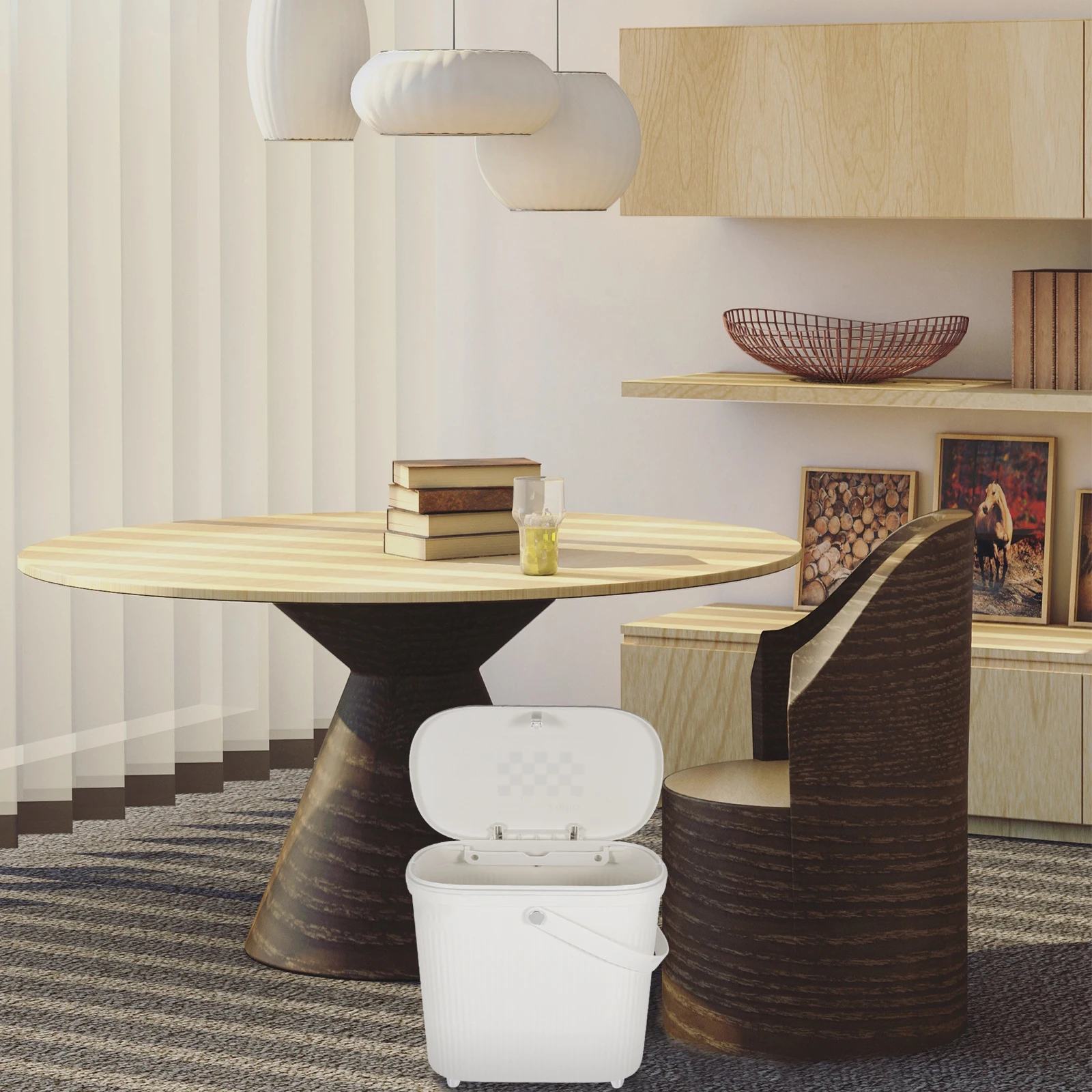 

Trash Can with Lid plastic trash bin kitchen bin slim slim kitchen bin Trash Can Waste Storage Bucket