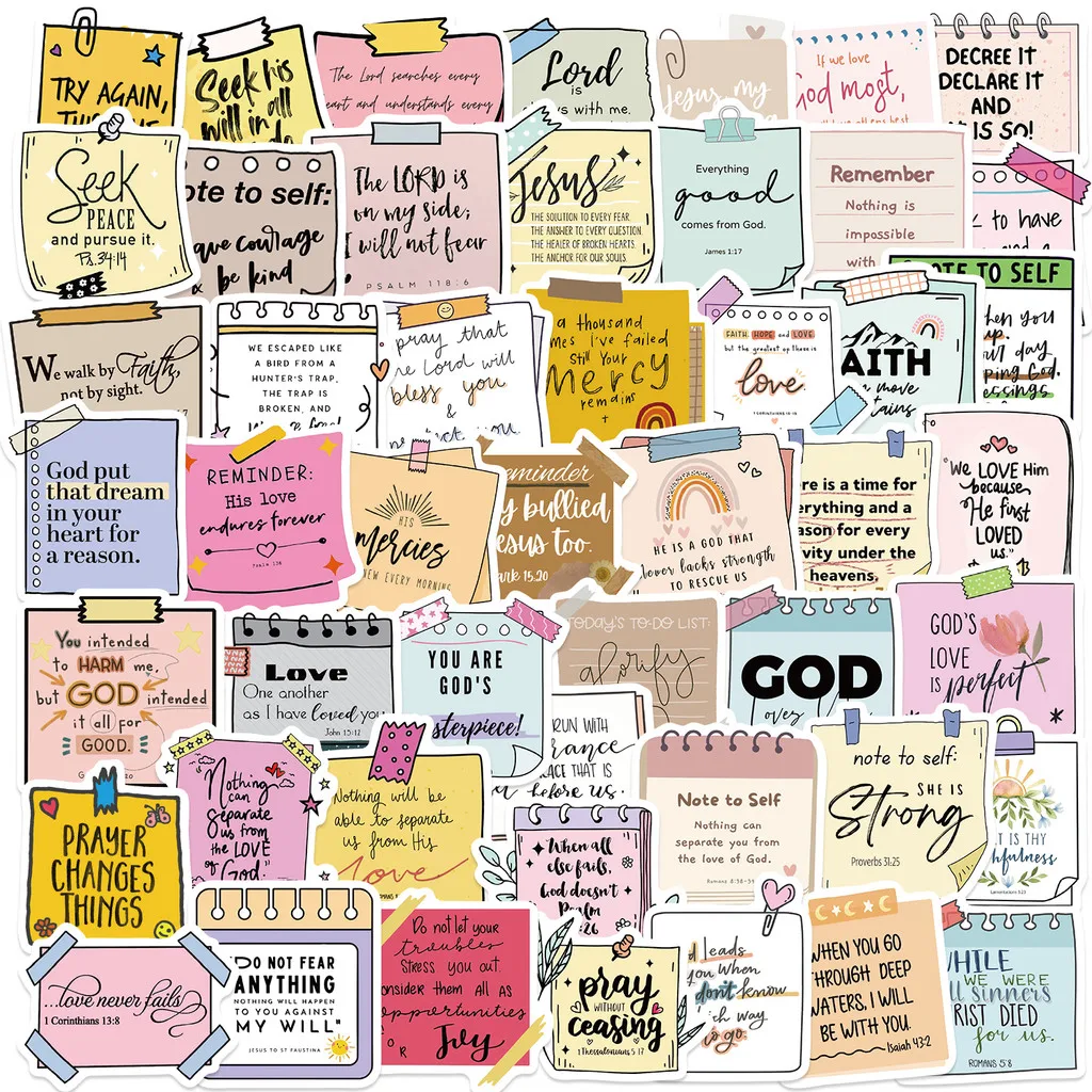 50pcs Bible-Themed Sticky Notes - Practical Decorative Pads for Handbooks, Notebooks & Desktop Notes Giajar Sticker Store