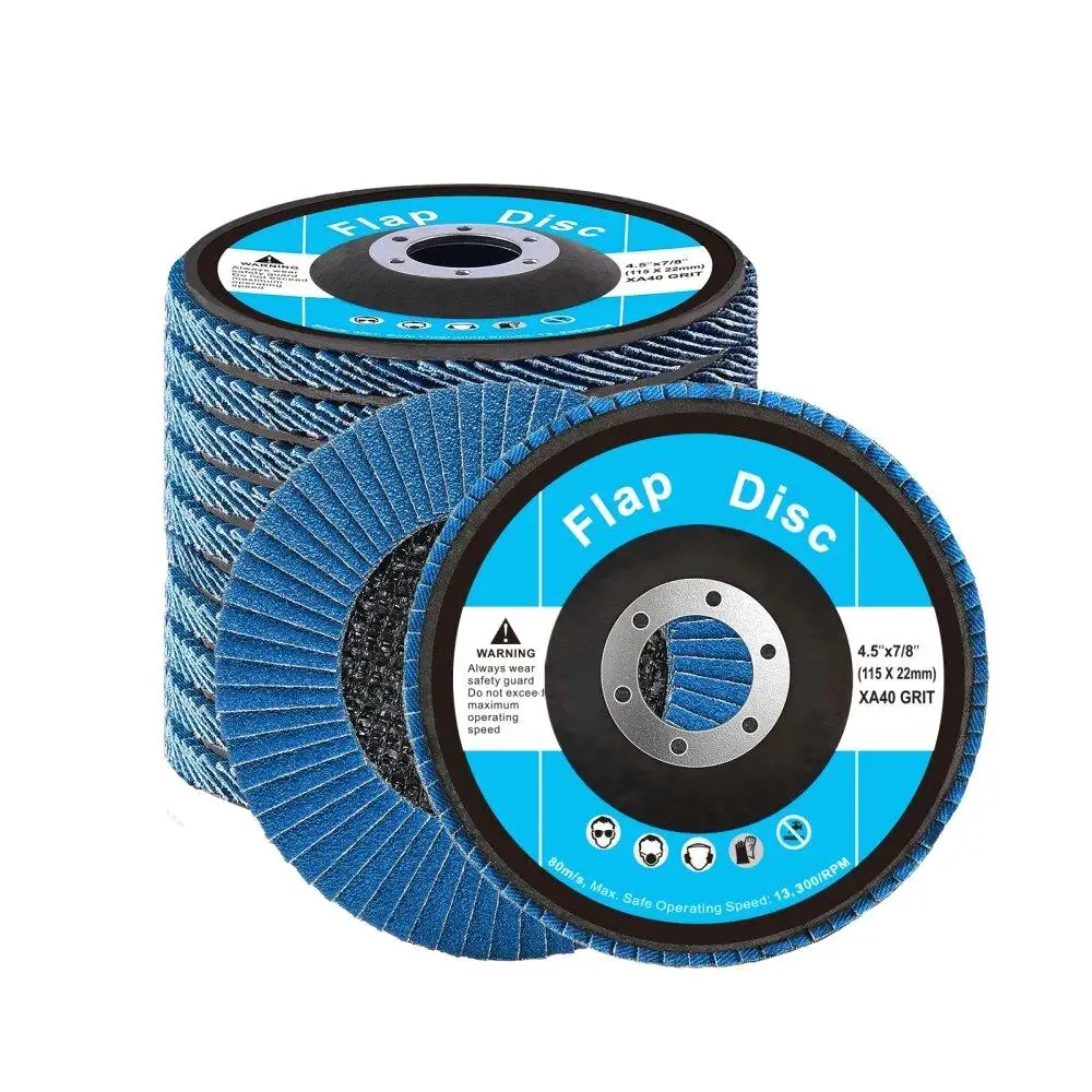 

4.5 Inch 40 Grit Flap Discs for angle Grinder Sanding Discs Pack of 10 Aluminum Oxide Grinding Wheel Efficient Abrasive Tool