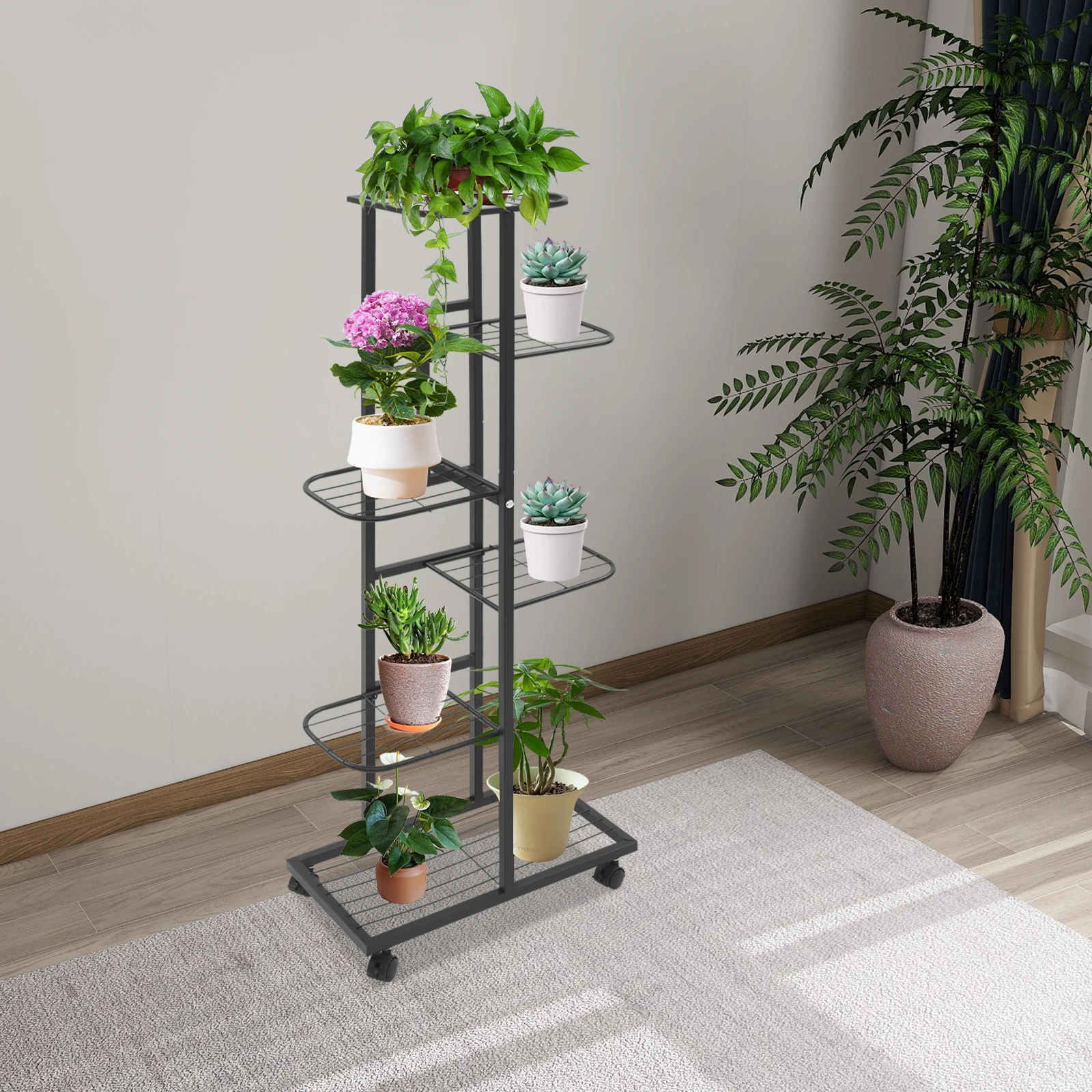 Sottovaso Rotondo Con Ruote Per Piante – Supporto Mobile In Plastica, Diametri Da 23 A 36 Cm, Carico Max 45 Kg - 2