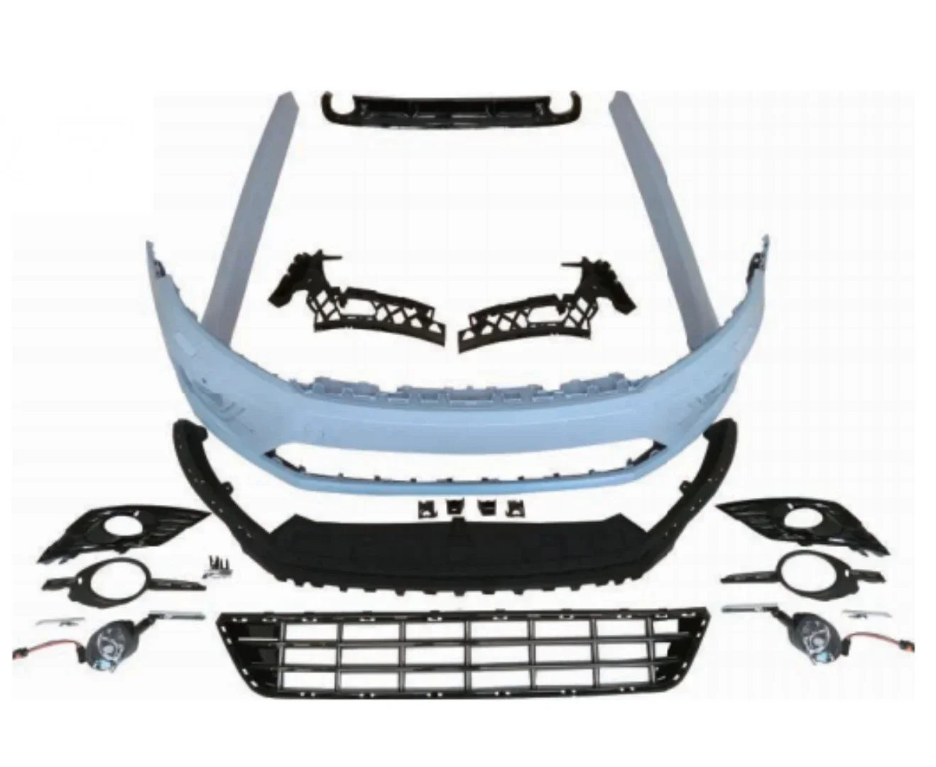 

Body Kit Front Bumper Grill Side Skirt Rear Lip Assembly for Passat CC 2013-18 Upgrade to CC R-LINE Style Kit
