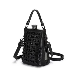 Vintage Rivet Studded With Diamond Metal Frame Buckle Clip Handbag For Women Fashion Casual Simple British Style Crossbody Bag