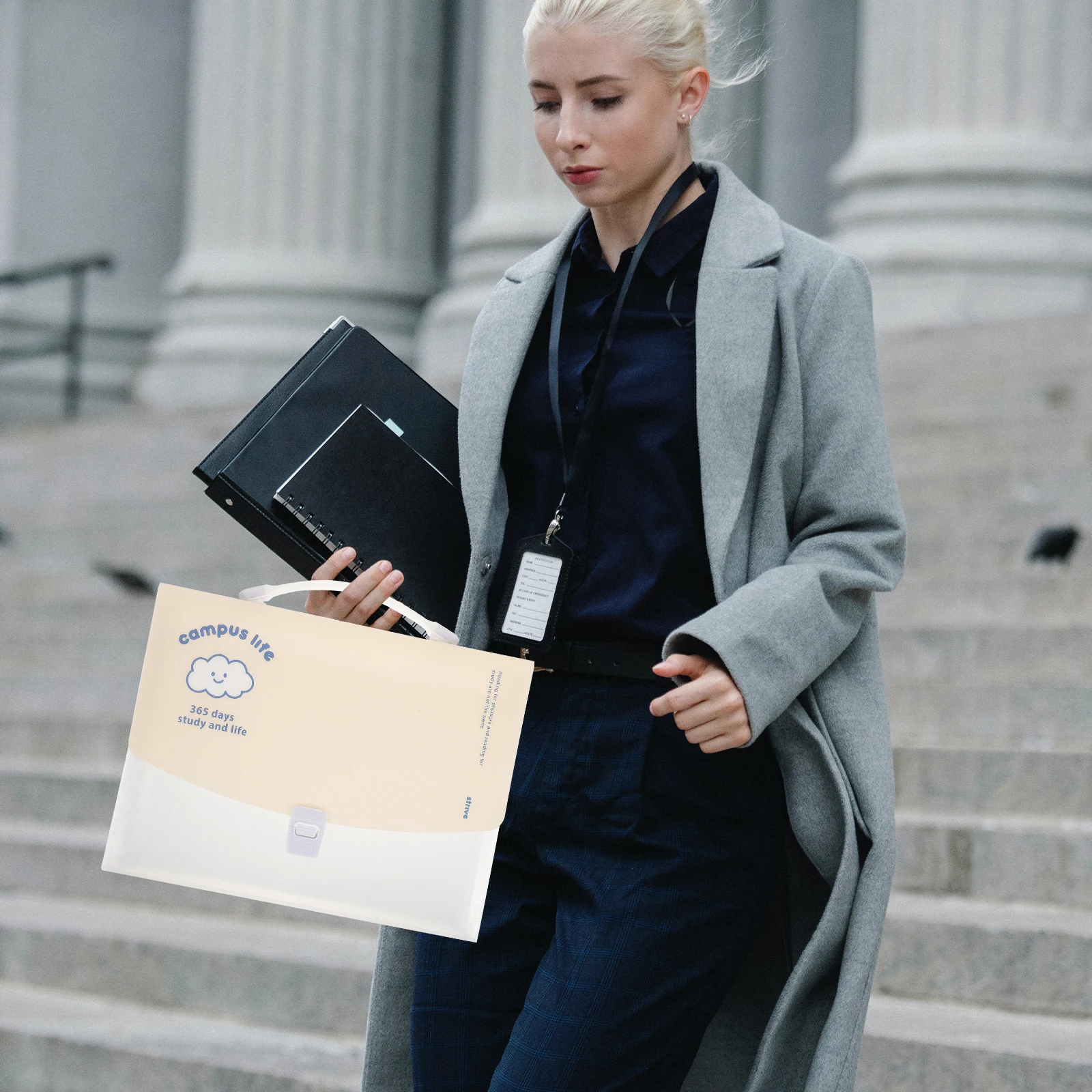 

Sturdy Expandable Document Folder Handheld File Organizer Large Capacity Anti Fouling Paper Storage Portable Plastic File Binder