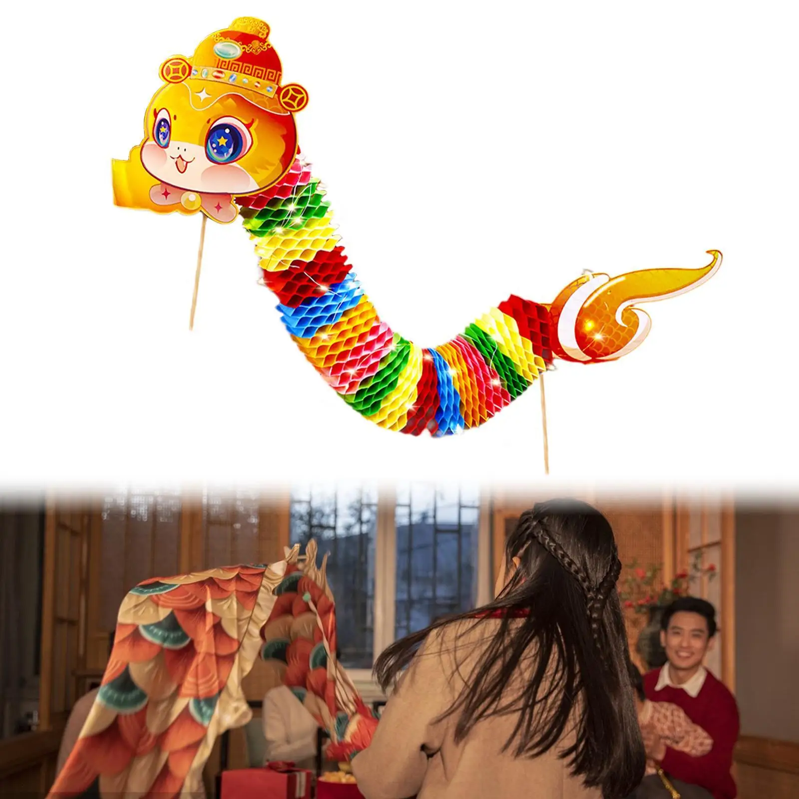 3D Chinese New Year Paper Snake Decor Cutout Gift Creativity Dance Snake Garland for Celebration Lantern Festival Wedding Office