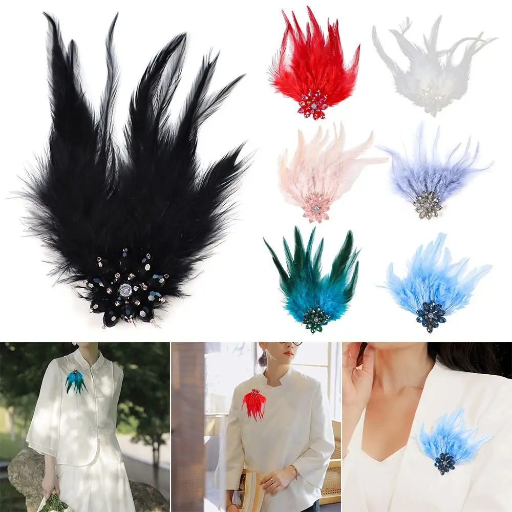 

Beautiful DIY Crystal Flower Charming Rhinestone Colorful Feathers Jewelry Tassel Accessories Party