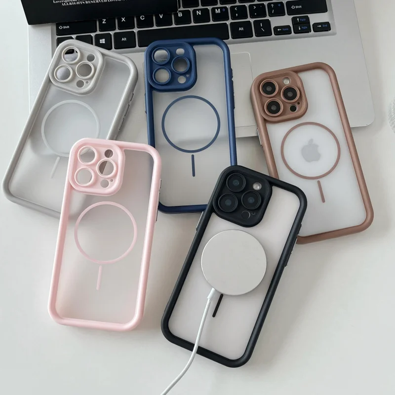 مناسبة لهاتف iPhone 15 Pro Max، حافظة هاتف Apple 16/17، حافظة هاتف مغناطيسية 13/14، ملمس راقي