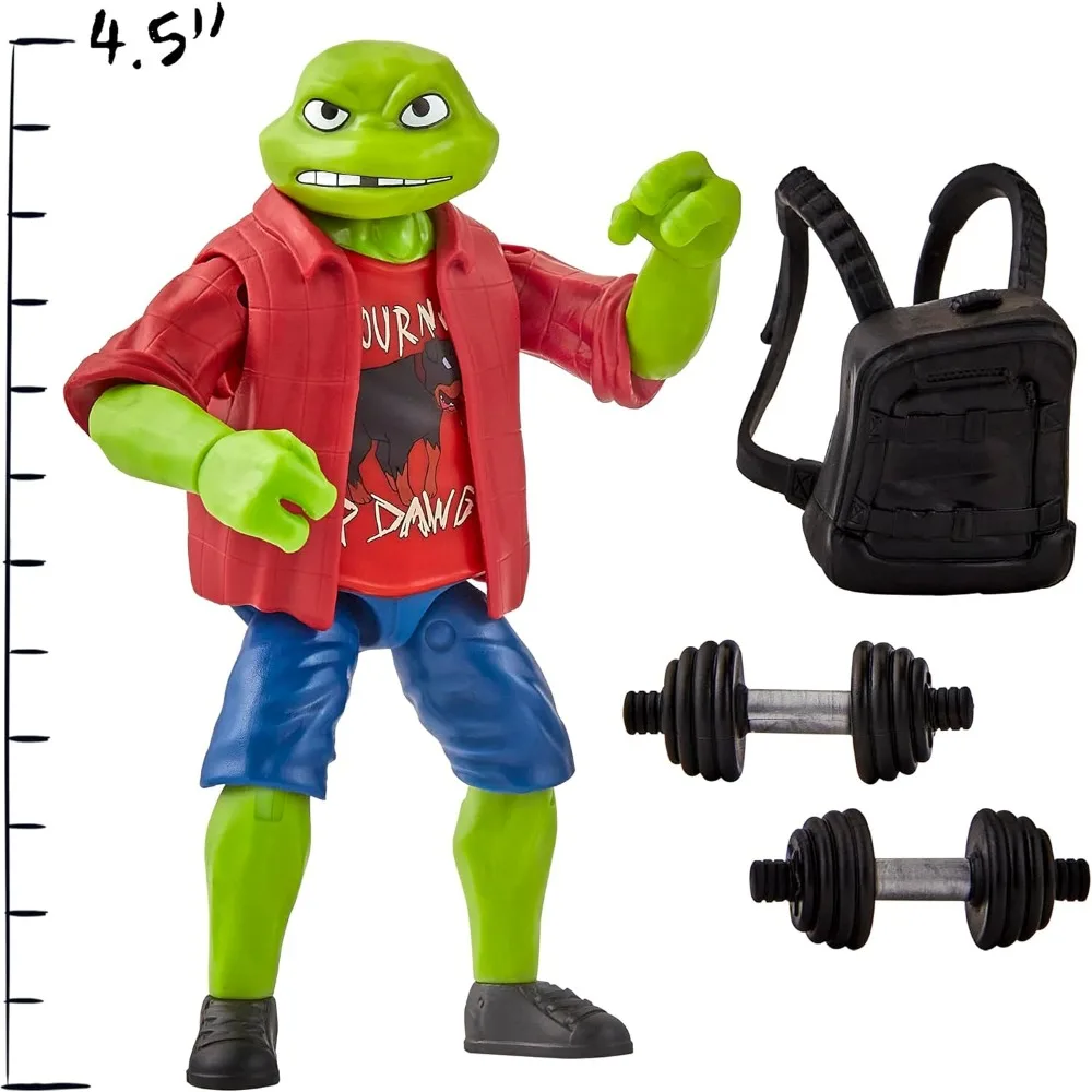 Playmates TMNT Mutant Mayhem High School Figure 2 Pack Raphael Michelangelo Movable Turtle Action Figure Collectible Toy view 2