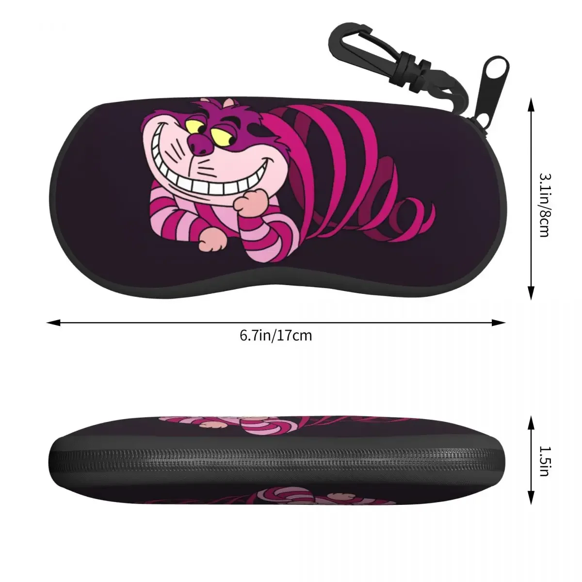 Funny Cheshires Cat Shell Eyeglasses Case Women Men Cool Glasses Case Sunglasses Box Pouch