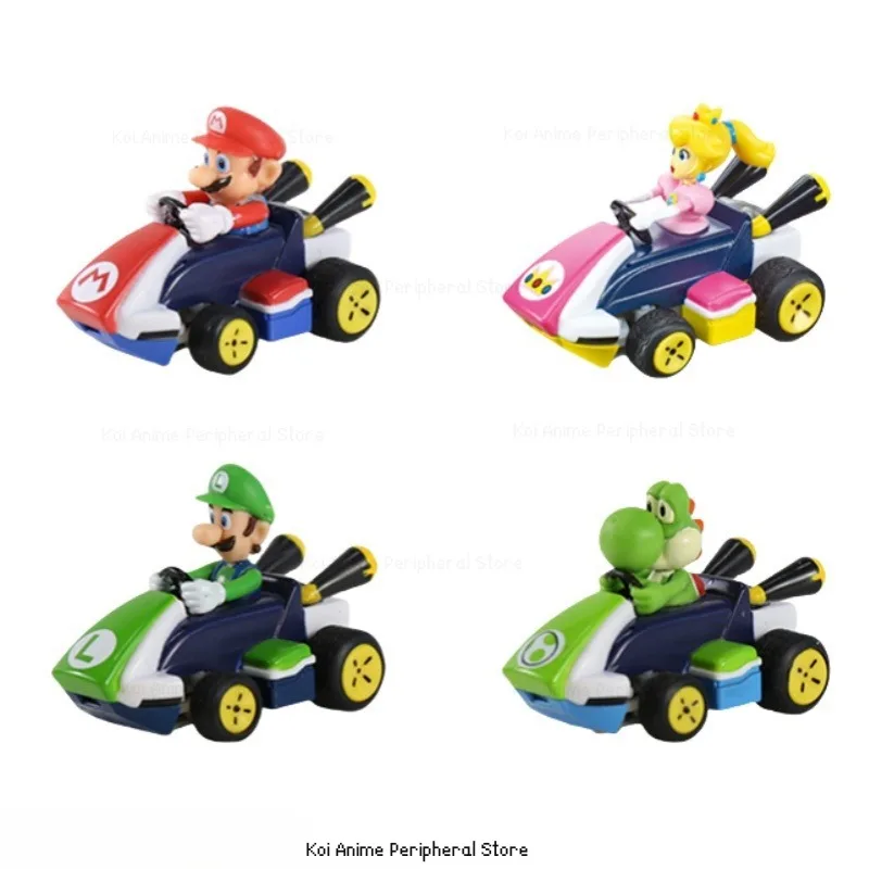 Mario Collectible Figures Super Mario Racing Car Toy Model Desktop Ornaments Cute Mini Toy Car Children's Holiday Gifts