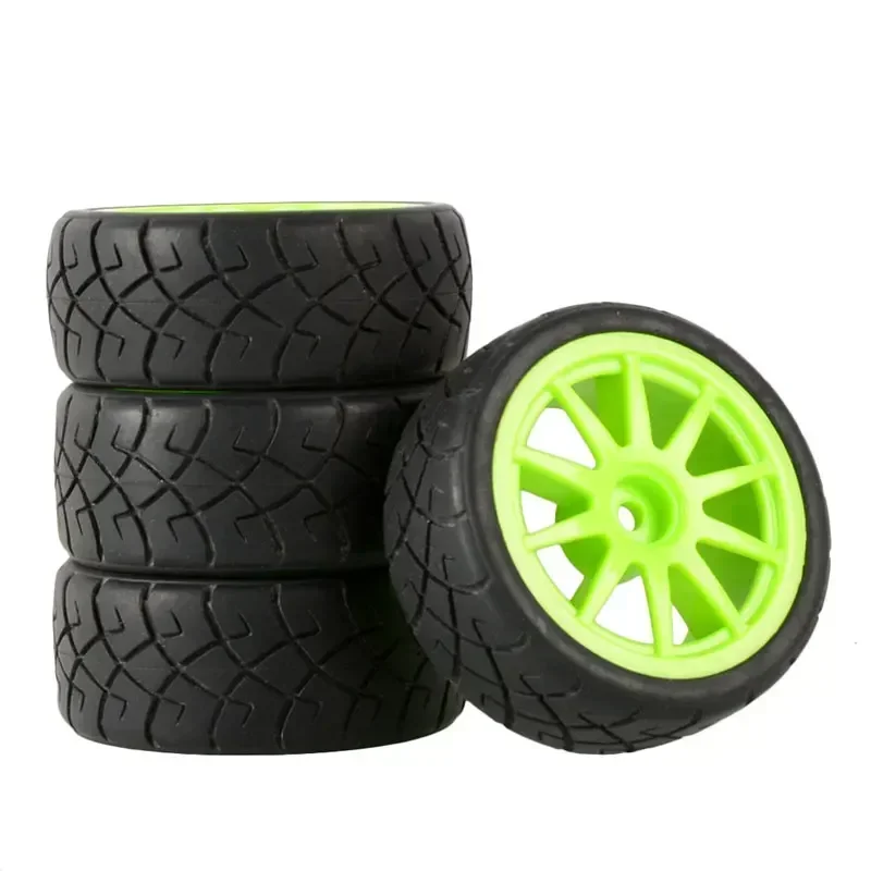 4 pezzi di pneumatici e ruote in gomma per auto RC, mozzo esagonale da 12 mm per WLtoys 144001   e pneumatico per auto 1/18 1/16 1/10