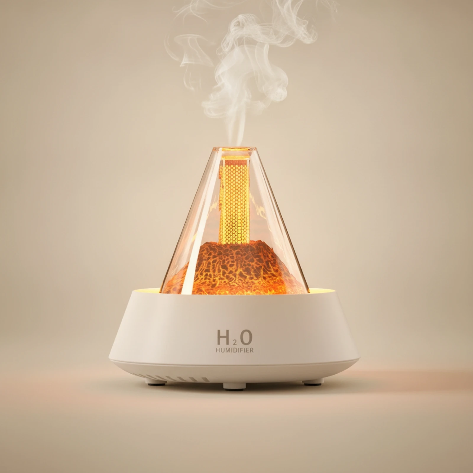 Volcano Humidifier Electric Volcano Dispenser Essential Oil Dispenser with Light Decorative Mist Maker with Light Compact