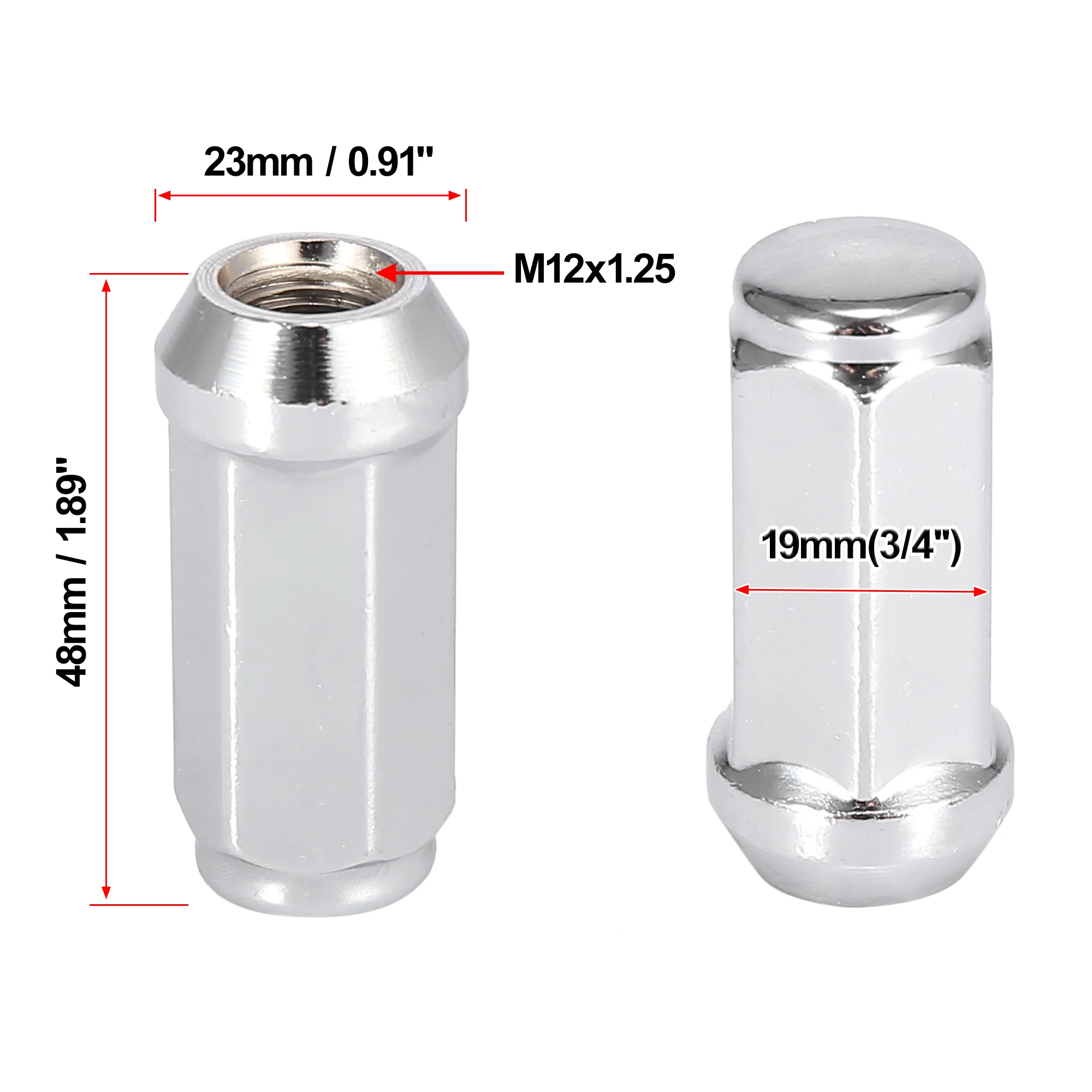 4pcs M12x1.25 48mm