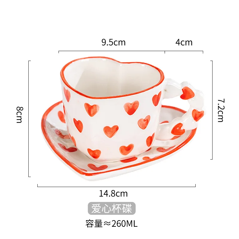 Creative Ceramic mug Hand-painted Flower Clouds Coffee Cup with Saucer Irregular Handmade Cup Breakfast Milk Tea Cups Gift Set