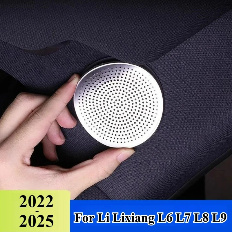 

For Li LiXiang L6 L7 L8 L9 2022-2025 Car A-Pillar Roof Audio Cover Stainless Steel Horn Protective Decor Cover Car Accessories