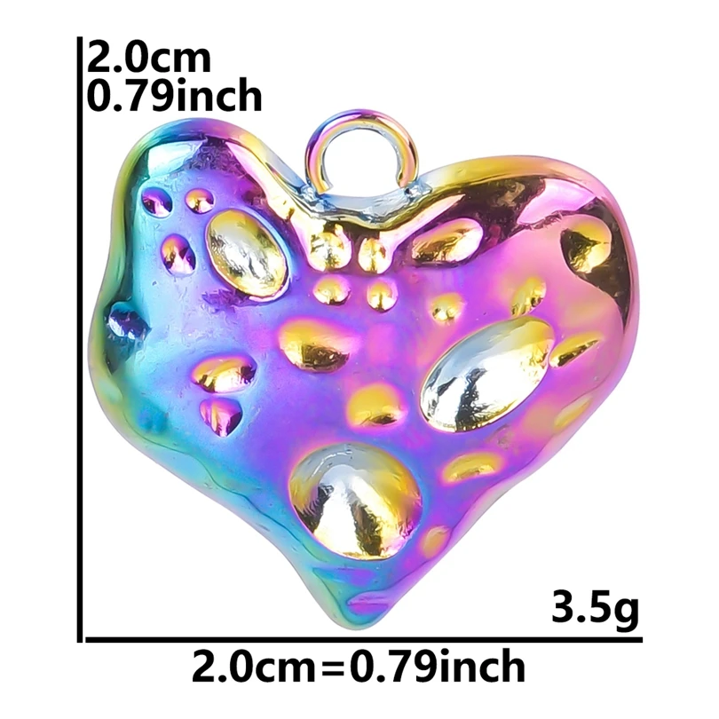 3pcs Irregular Hearts To Make Jewelry Making Supplies DIY Love Accessories Stainless Steel Pendant Charm Bulk Pingentes Material