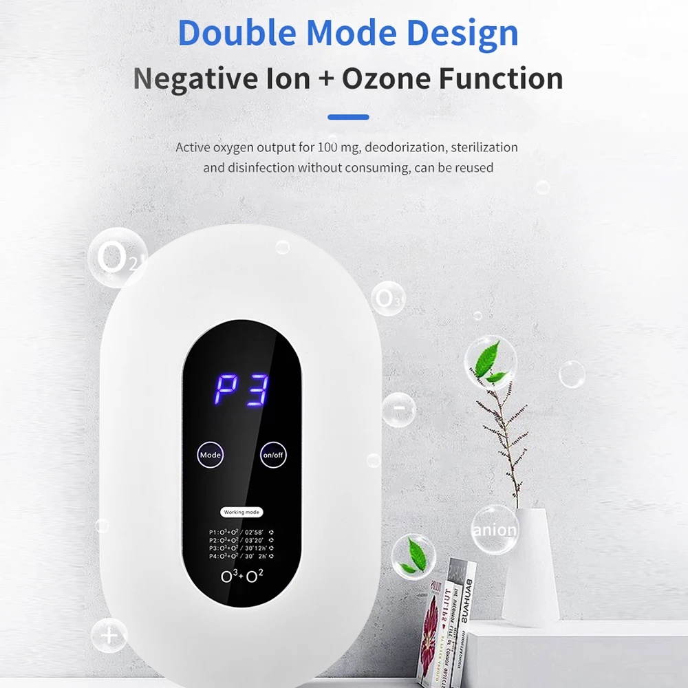 Air Purifier For Room Negative Ion Ozone Generator Decompose Formaldehyde Disinfect Sterilize Air Purifier Device Home Appliance