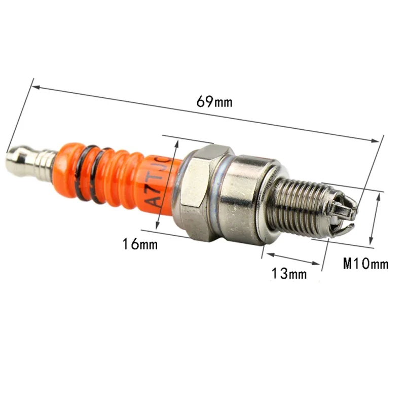 For GY6 50 80 110 125 150cc Moped Scooter ATV Go Carts Performance Racing 6 Pins AC CDI Box Ignition Coil A7TJC Spark Plug