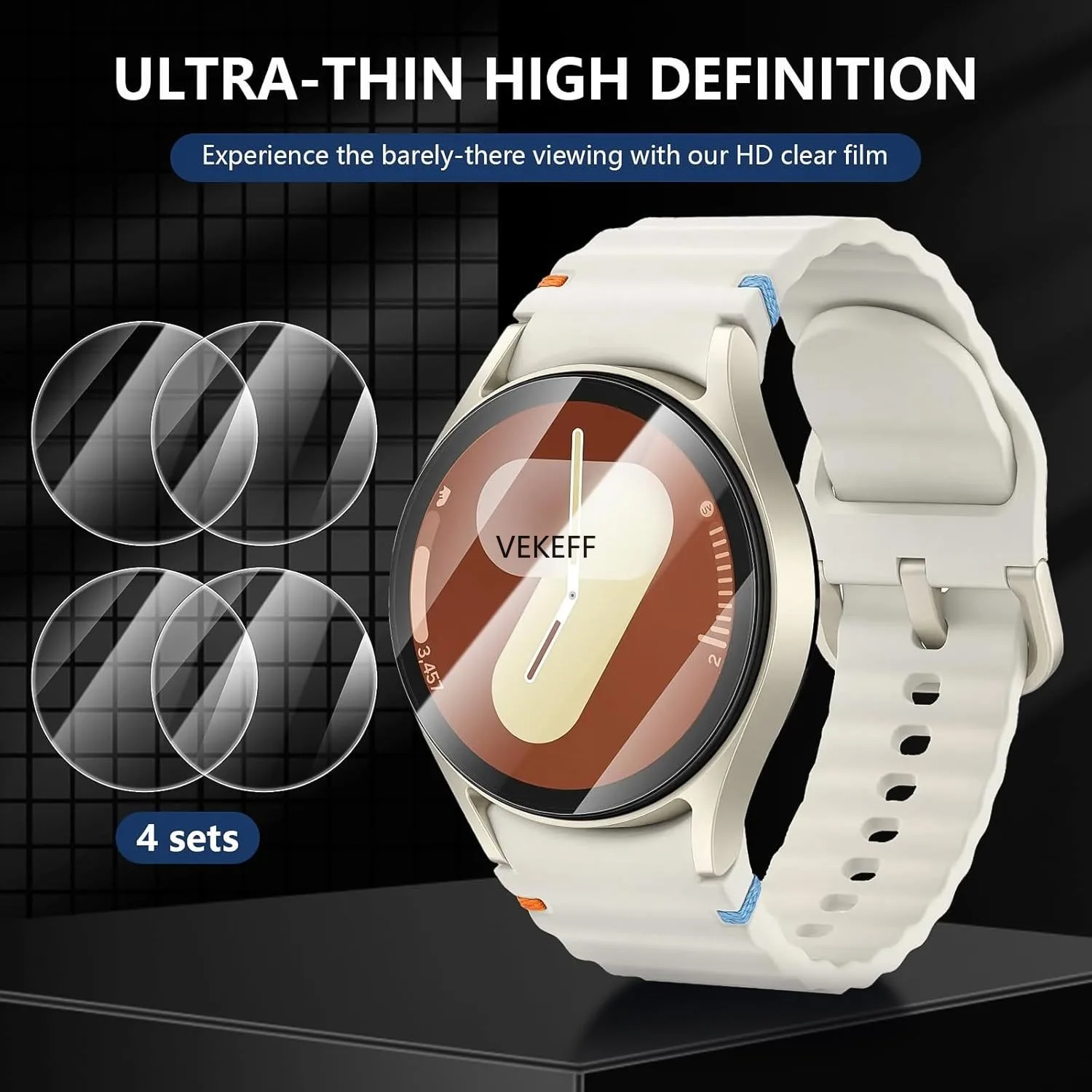 4-Pack Tempered Glass Screen Protectors for Samsung Galaxy Watch 40mm Compatible with Models 7/6/5/4