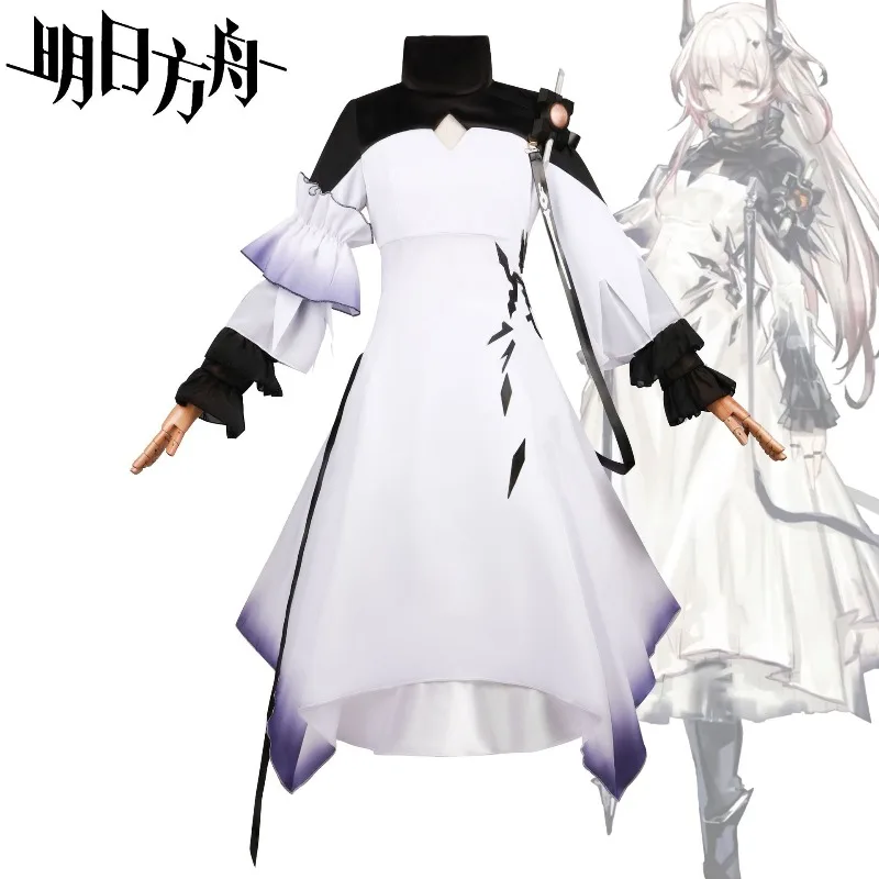 

Game Anime Arknights Cos Theresa Unisex 2025 Long Performance Costumes Skirts Headwear Rings Ribbons Accessories Present