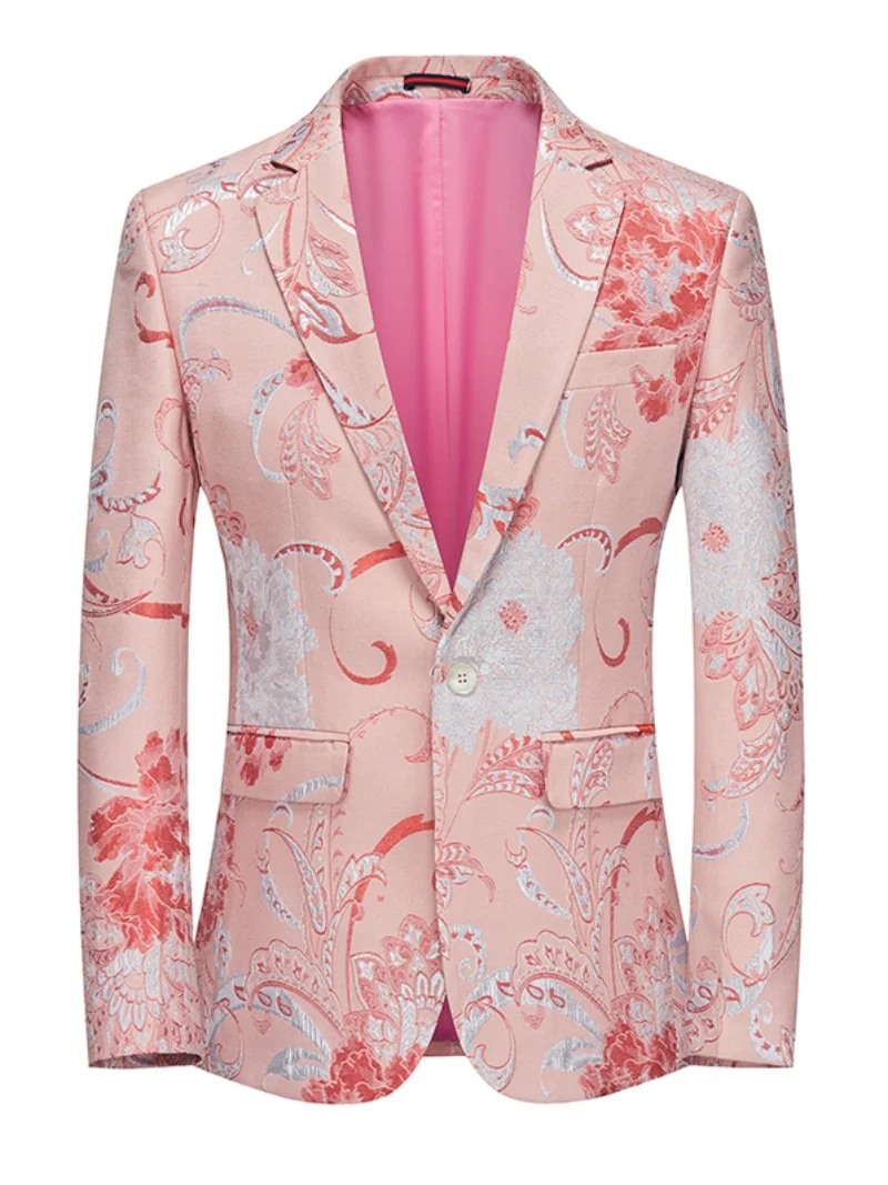 

Повседневный мужской костюм с вышивкой, джет, сценический деловой костюм, молодежный модный костюм из полиэстера, вискозы, металлического волокна