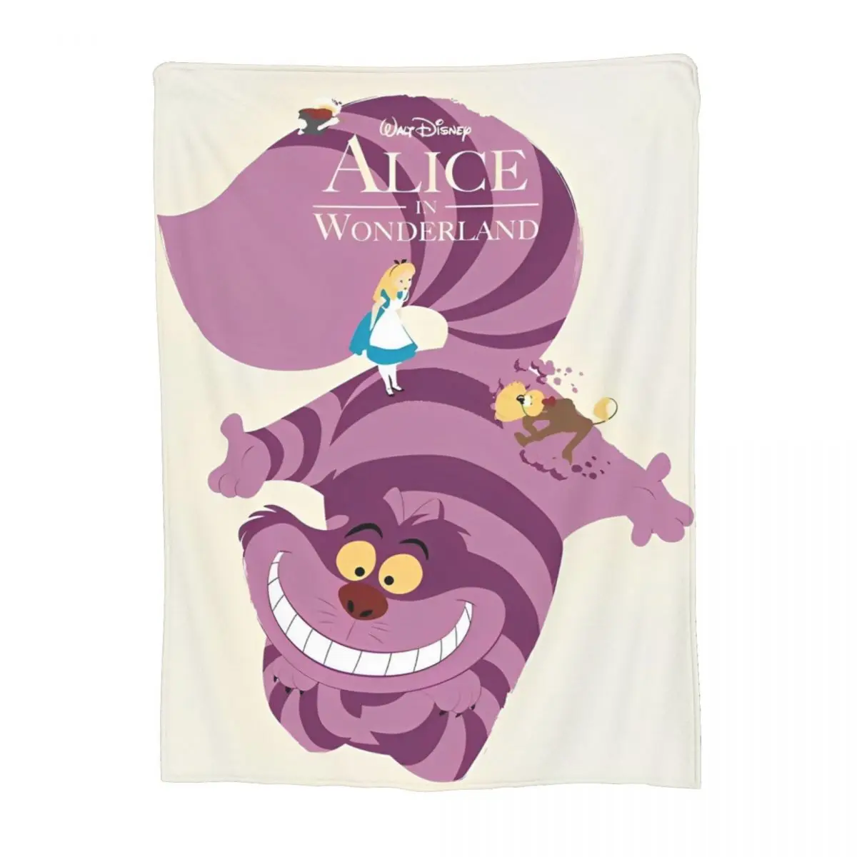 Alice In Wonderland Cheshire Cat Knitted Blanket Cartoon Wool Throw Blankets Bedroom Sofa Personalised Soft Warm Bedspreads