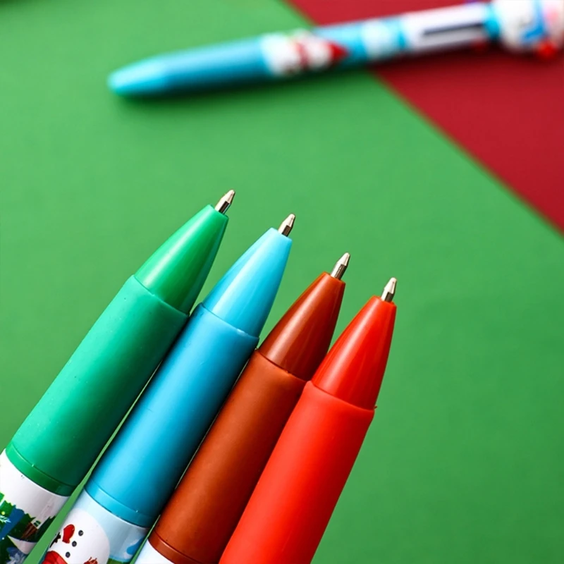 10 Chiếc Theo Chủ Đề Giáng Sinh Nhiều Màu Bút Bi Có Thể Thu Vào Bút Nhiều Màu 4 Màu Trong 1 Bút Bi Để Chú Ý Vẽ