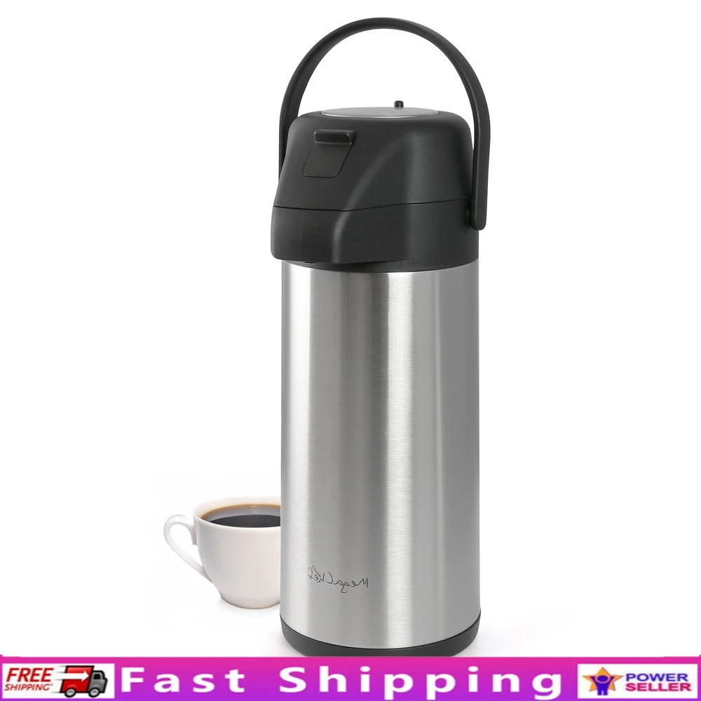 

3L Stainless Steel Insulated Air Pot Vacuum Beverage Dispenser Pump Leak-Free Technology 360° Swivel Base Ideal Events Home