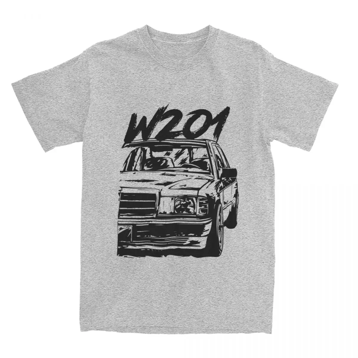 Men Vintage W201 190e Car Shirt Merchandise Classic Cars 100% Cotton Tops Novelty Short Sleeve Round Collar Tee Shirt