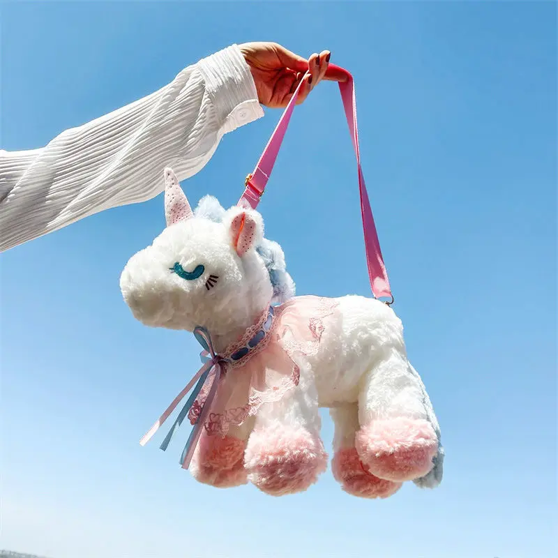 

Cute girl Plush bag new unicorn cartoon crossbody Shoulder bag Lolita student phone bag for women handbag 01-SB-djsmrb