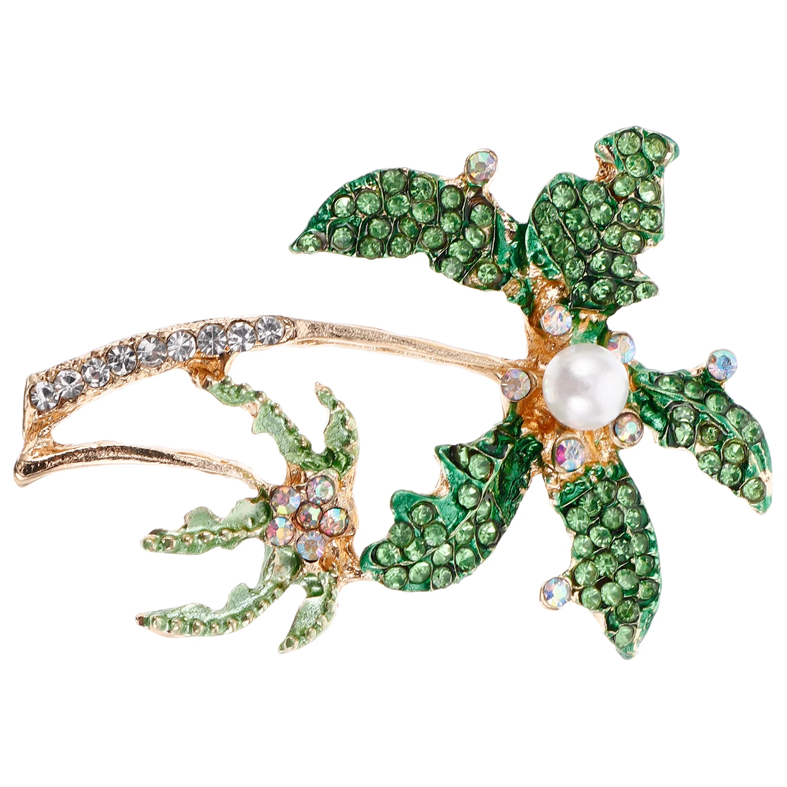 

Hawaiian Brooch Birthday Pin for Pins Ladies Palm Rhinestone Crystal