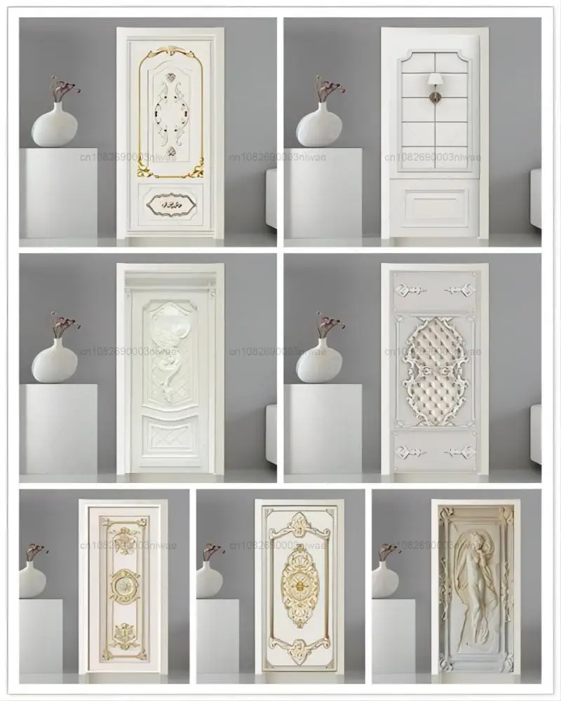 White European style door sticker, room decoration sticker, 3D wallpaper, PVC waterproof sticker