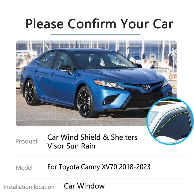 For Toyota Camry XV70 Daihatsu Altis 2018~2023 Auto Vent Sun Rain Windows Visors Cover Awning Guards Trim Car Side Accessories