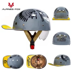 Open Face Motorcycle Helmet Vintage Retro Helmets Baseball Cap Helmet Men Women Unisex Scooter Half Face Vintage Summer Helmet