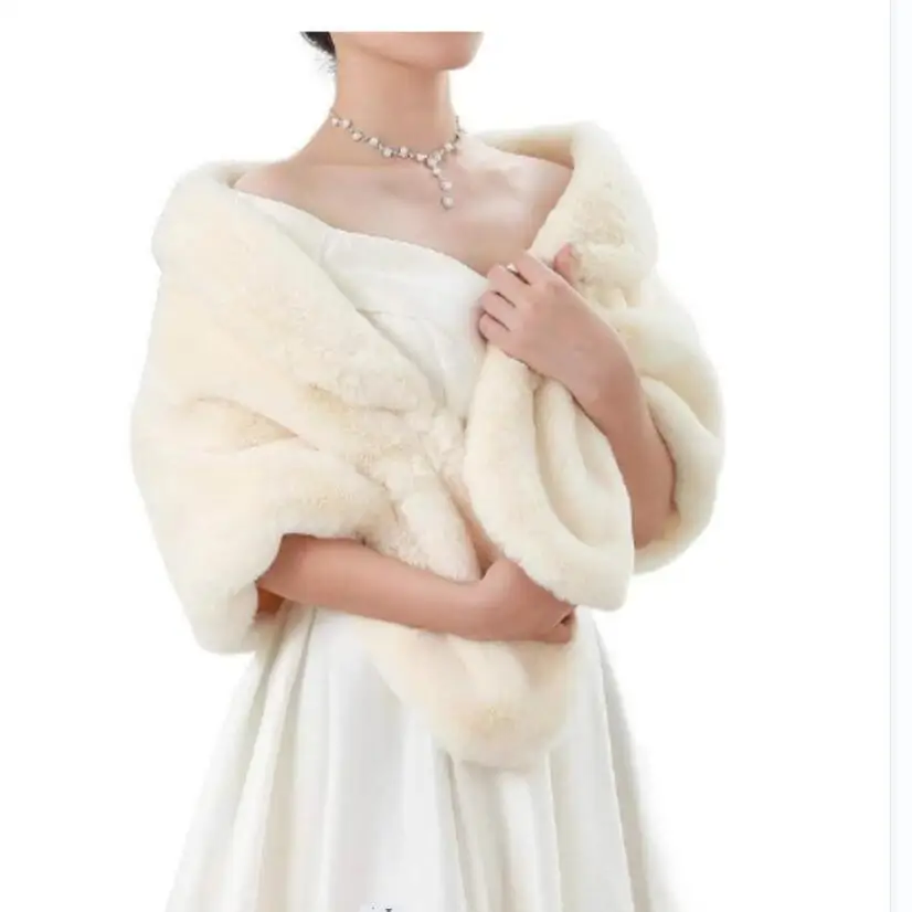 2026 Women Faux Fur Shawl Cloak, Fashionable Warm Luxury Outerwear for Special Occasions